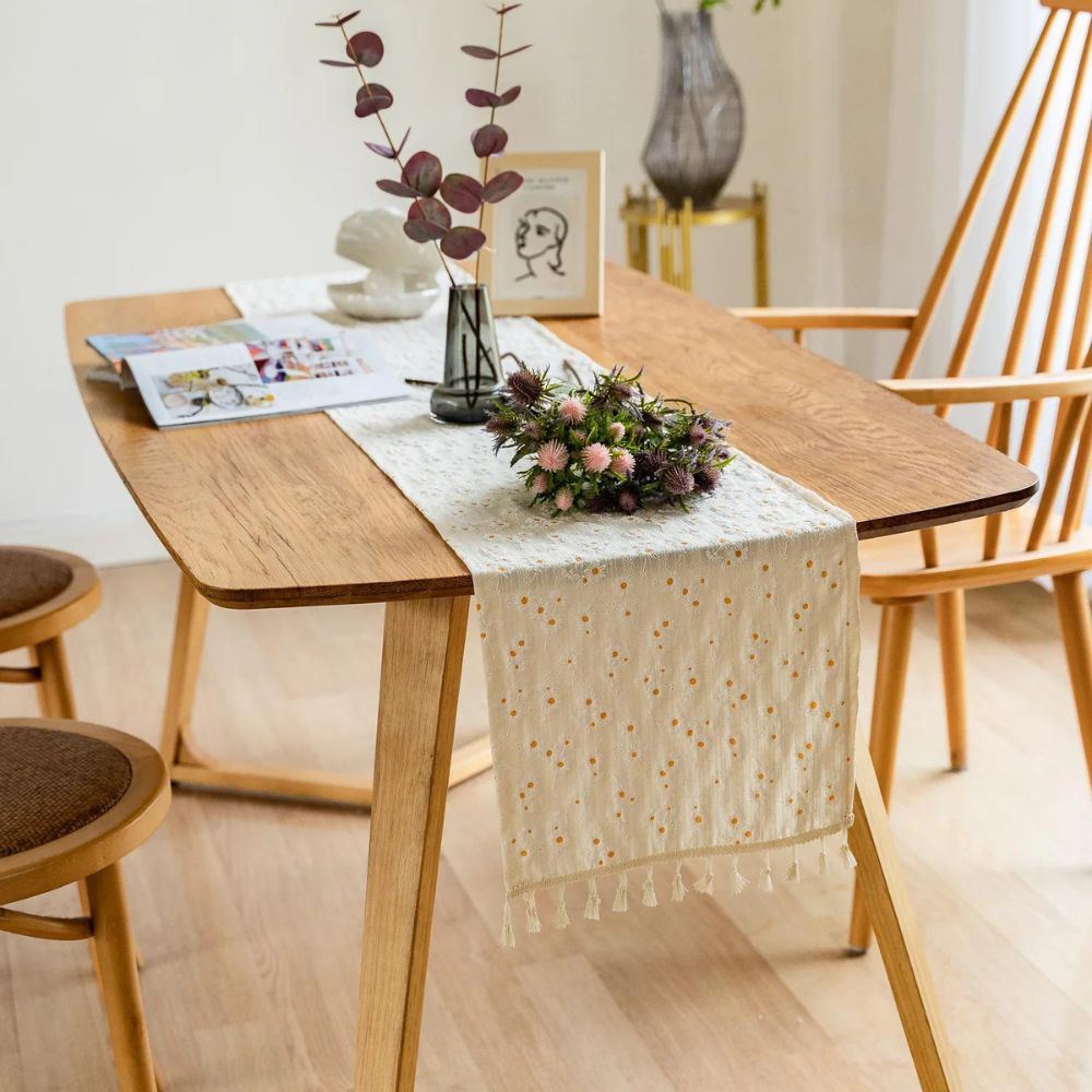 caminho de mesa de algodão