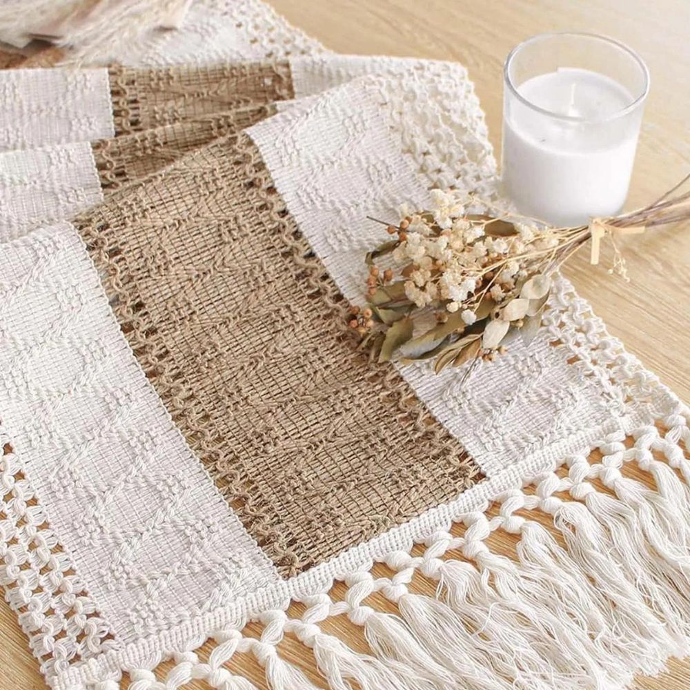 caminho de mesa de linho