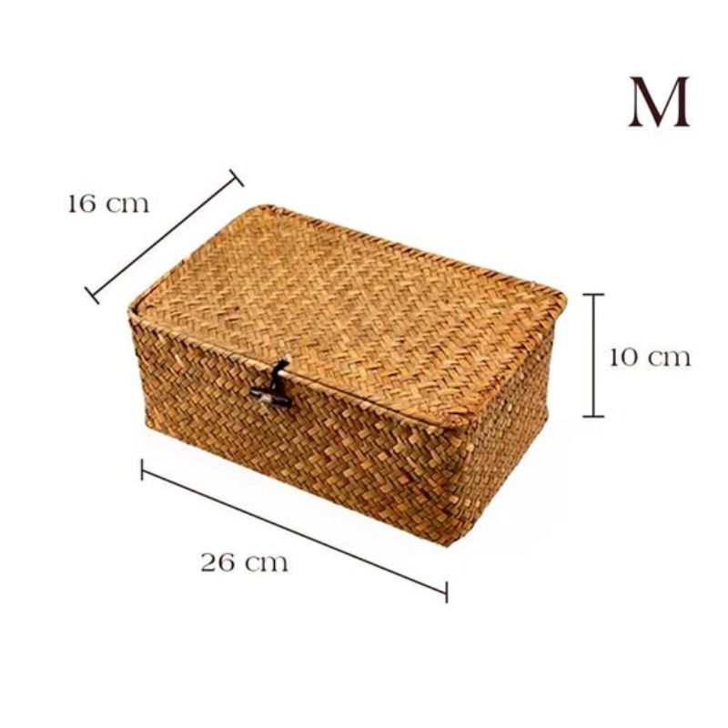 Cesto de Palha Organizador Retangular