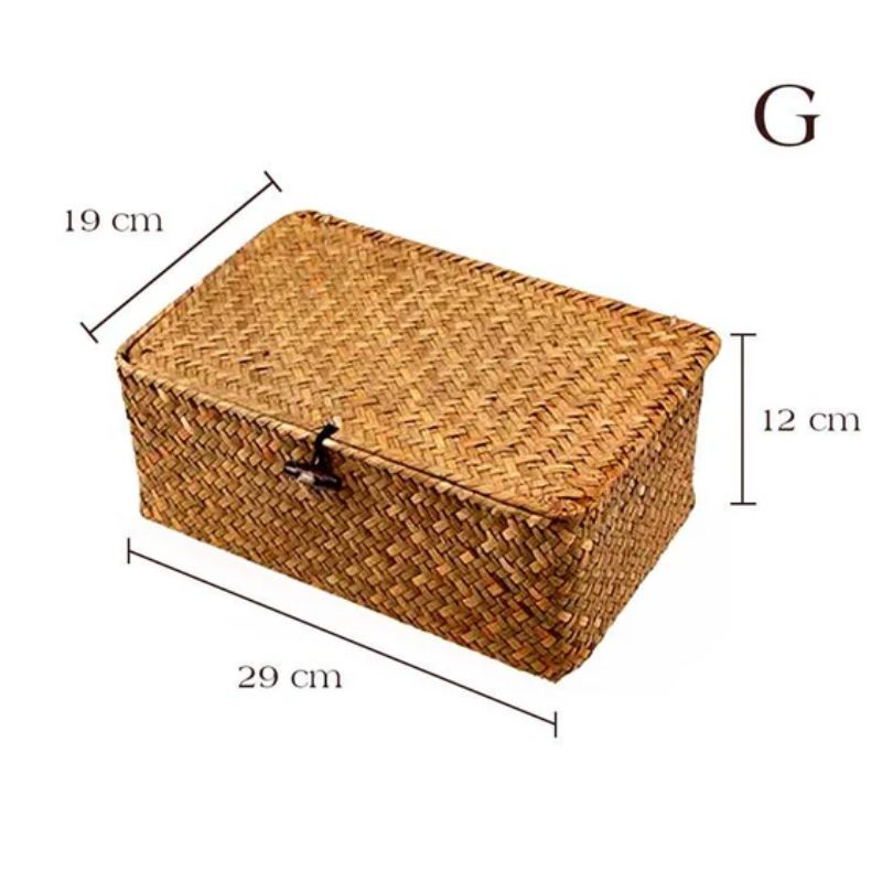 Cesto de Palha Organizador Retangular