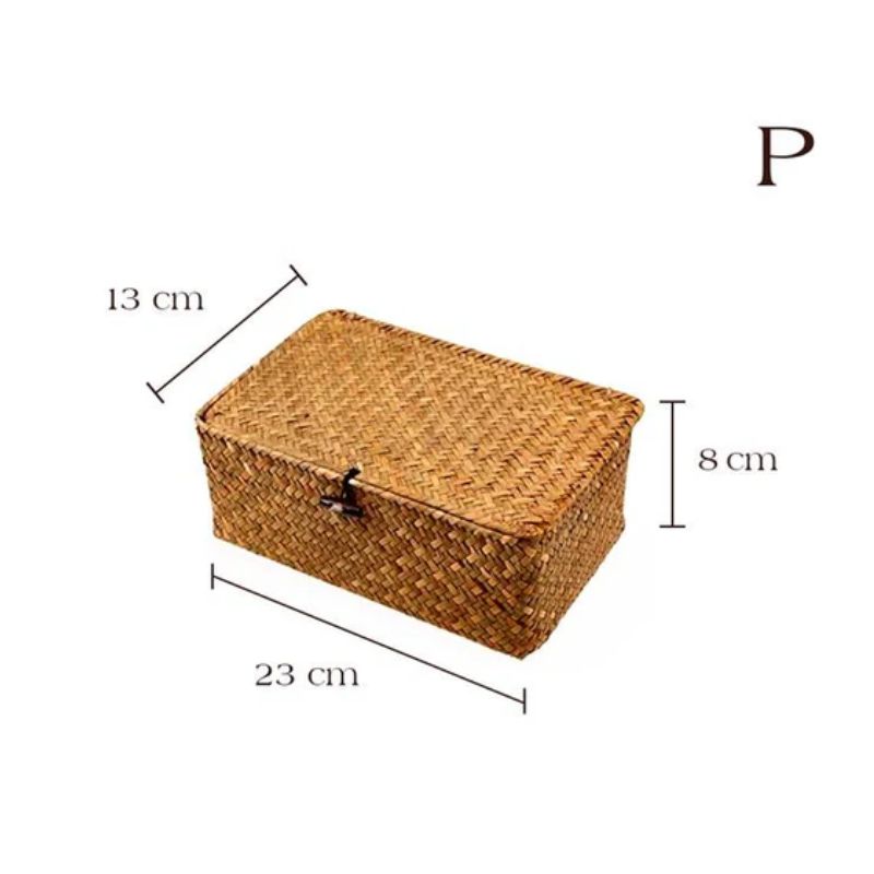 Cesto de Palha Organizador Retangular