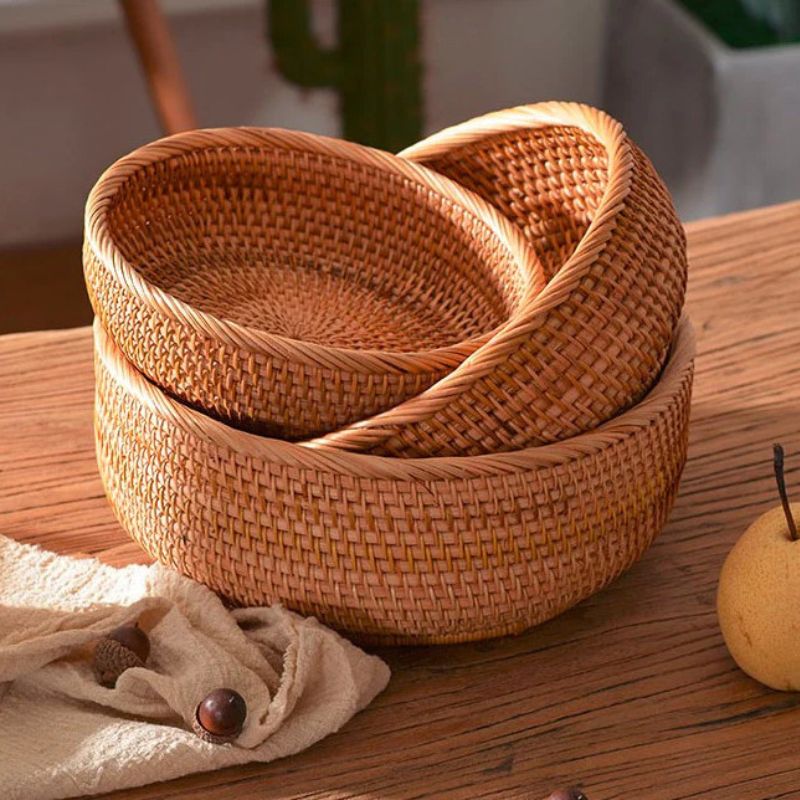 Cesto de Vime Organizador Redondo