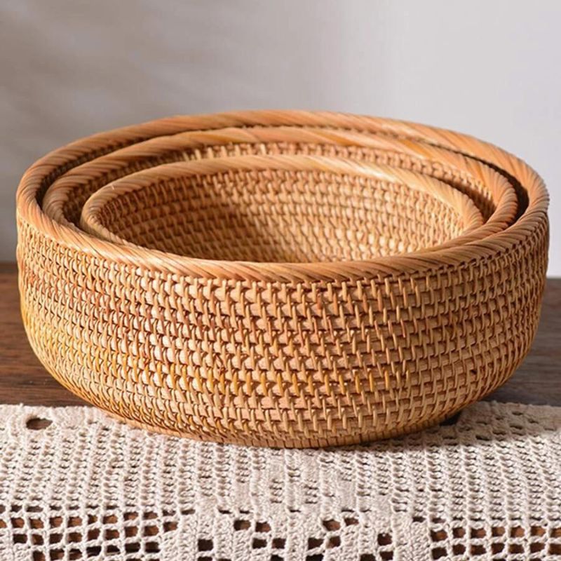 Cesto de Vime Organizador Redondo