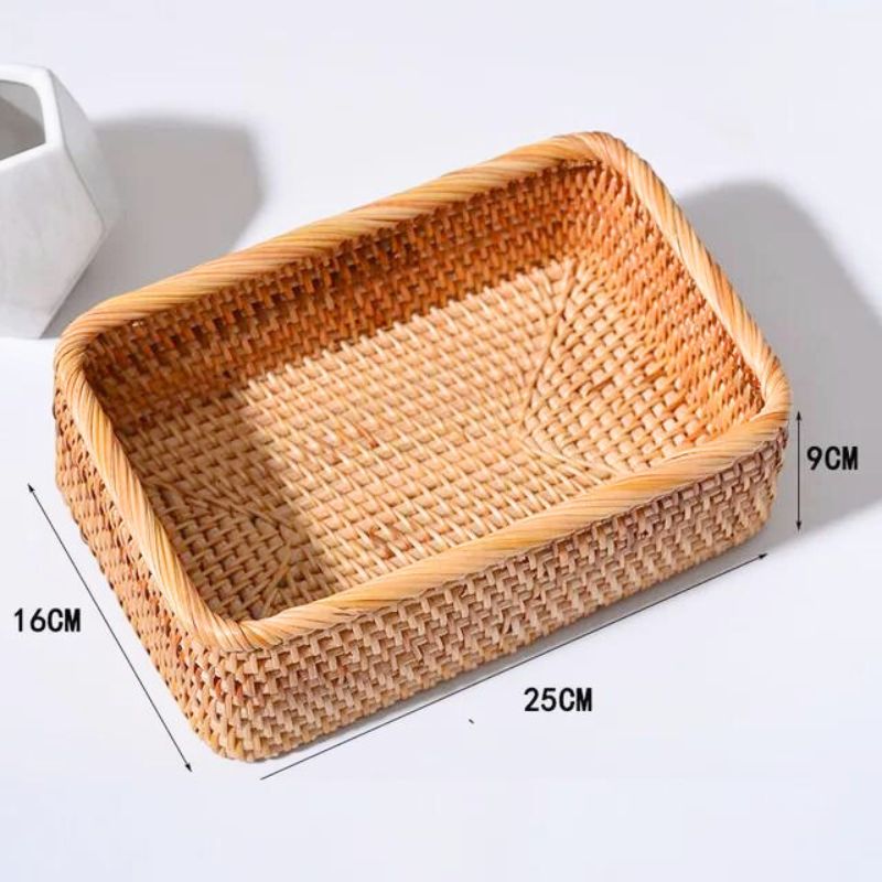 Cesto de Vime Organizador Retangular