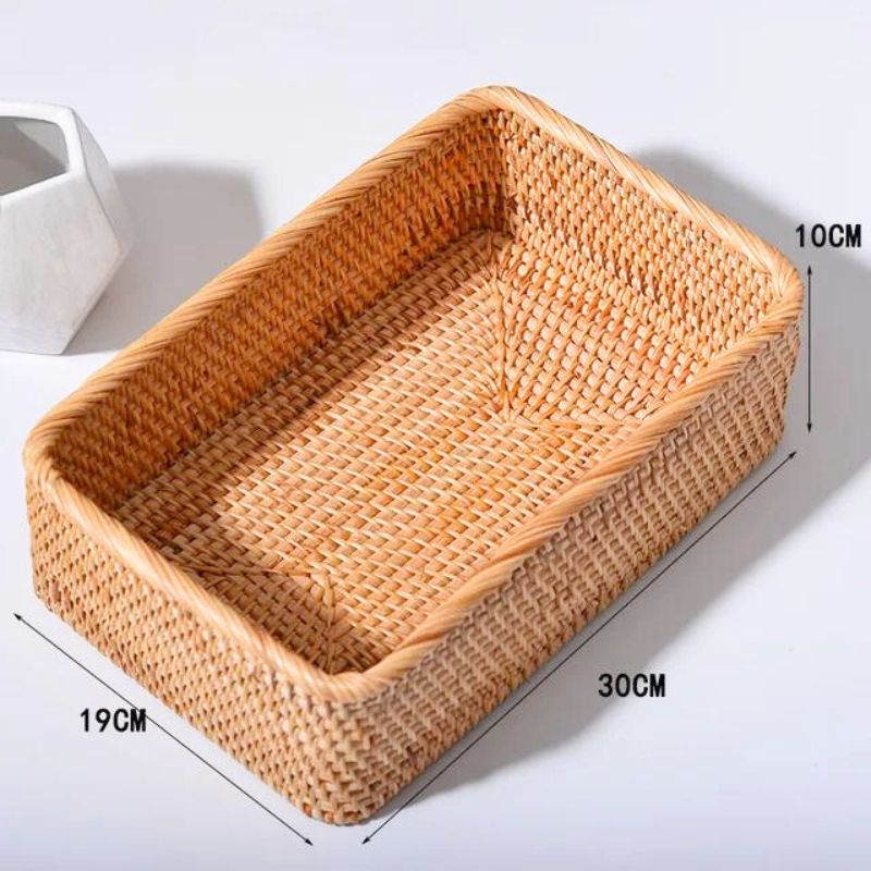 Cesto de Vime Organizador Retangular