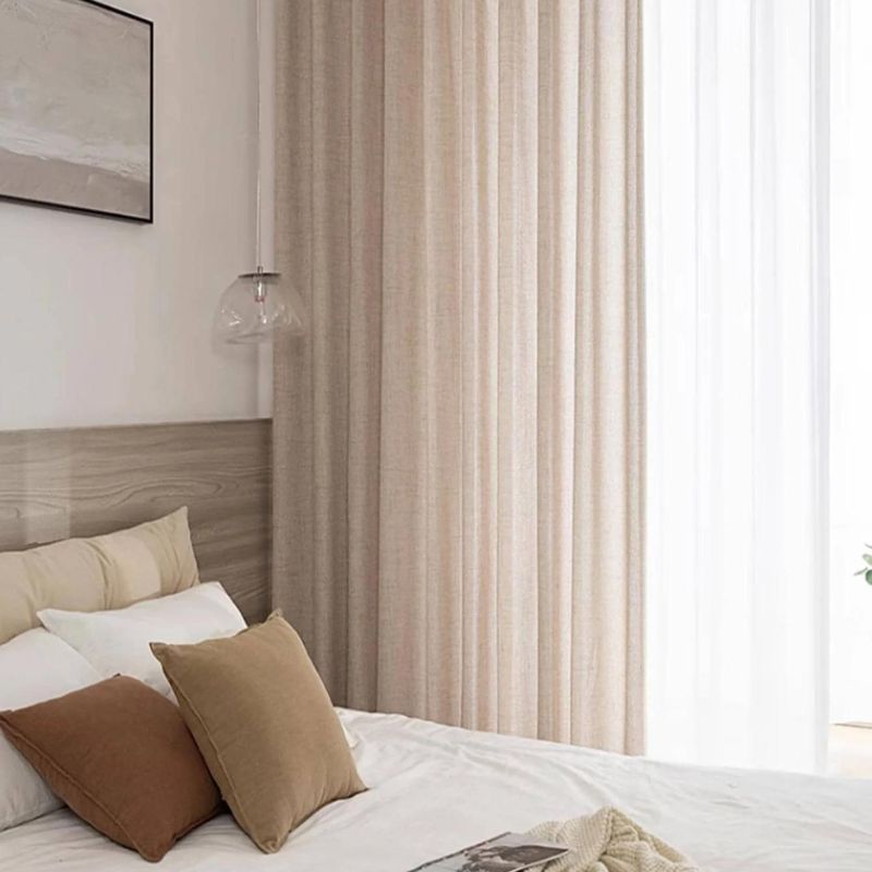Cortina de Linho Para Sala e Quarto Bege