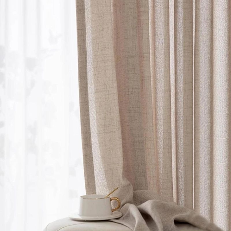 Cortina de Linho Para Sala e Quarto Bege