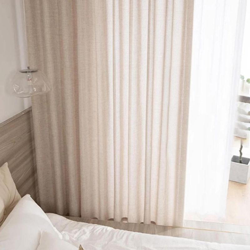 Cortina de Linho Para Sala e Quarto Bege