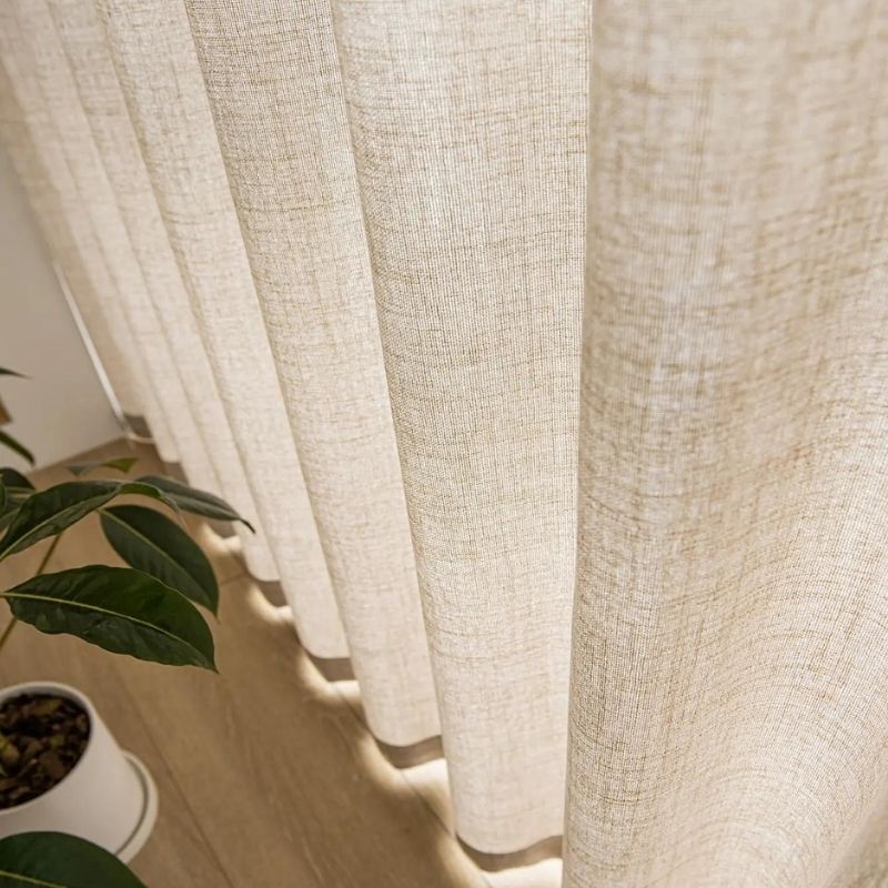 cortina de linho para sala e quarto bege