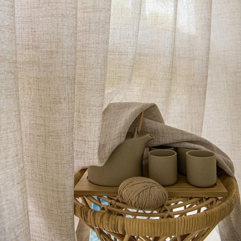 cortina de linho para sala e quarto bege