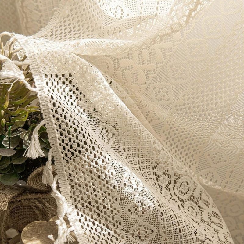 cortina com borla para sala e quarto bege