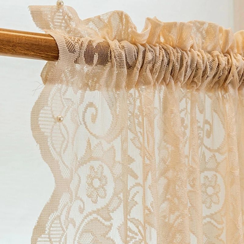 cortina floral para sala e quarto bege