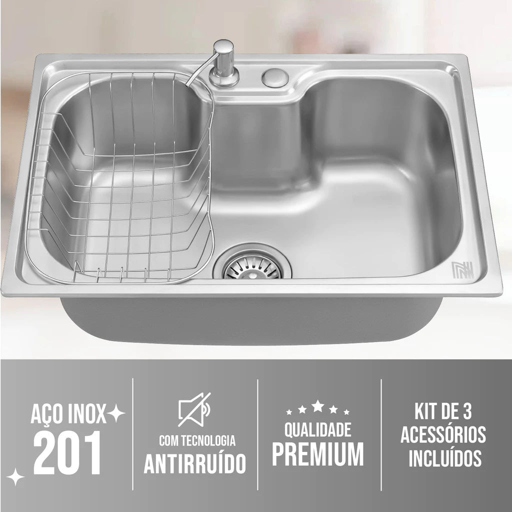 cuba cozinha gourmet inox 50x40 com tabua 3