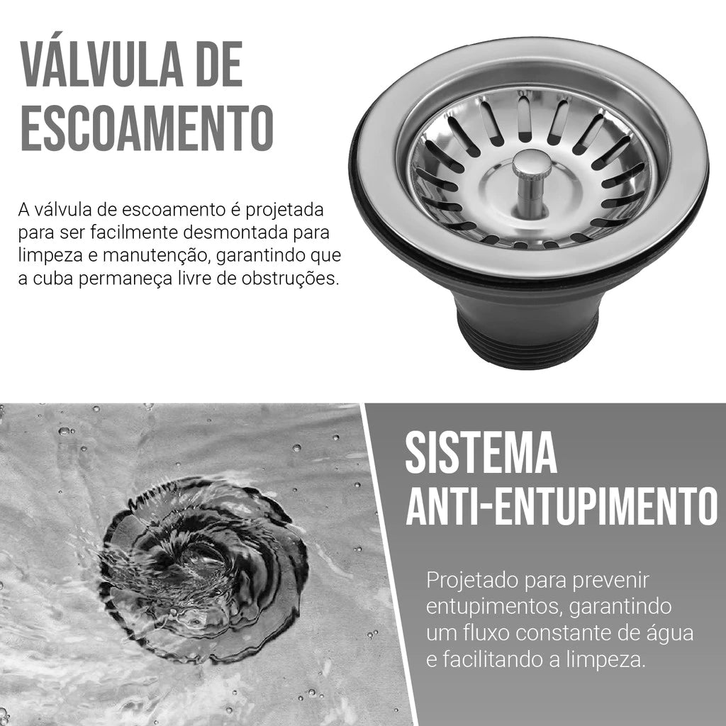 cuba cozinha gourmet inox 50x40 com tabua 5