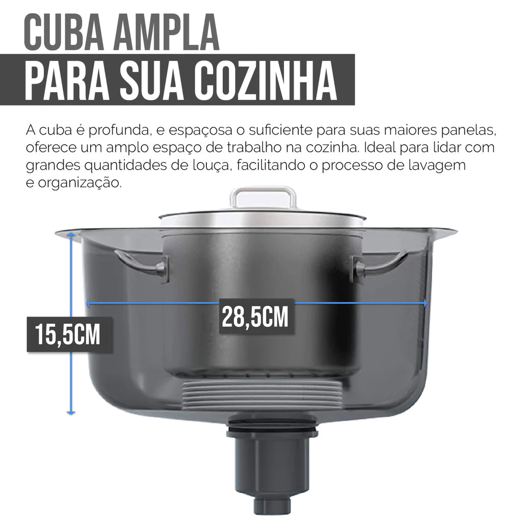 cuba cozinha gourmet inox 50x40 com tabua 6