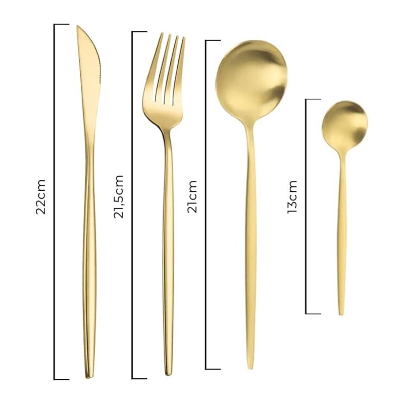 jogo de talheres dourado