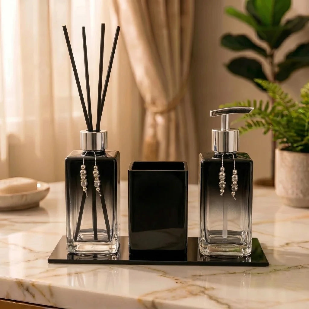 Kit Banheiro Vidro Degradê Black