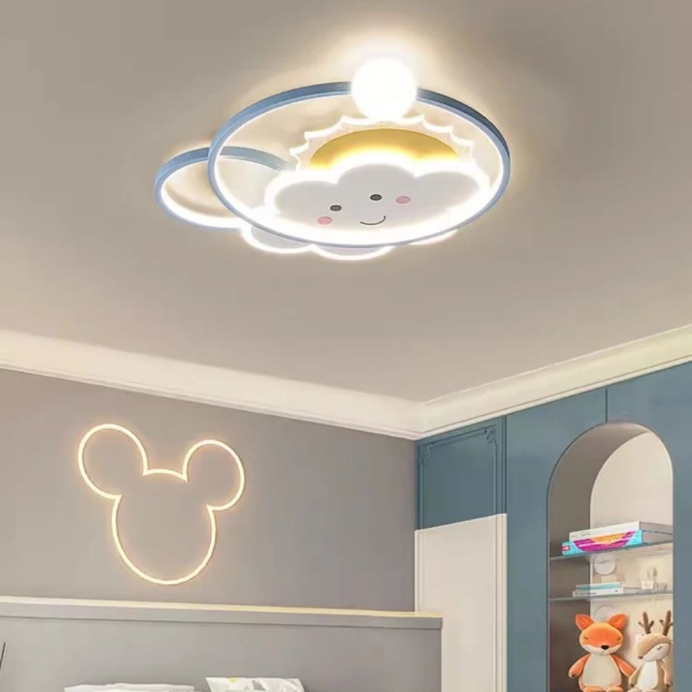 Luminária de Teto Infantil Nuvem e Sol