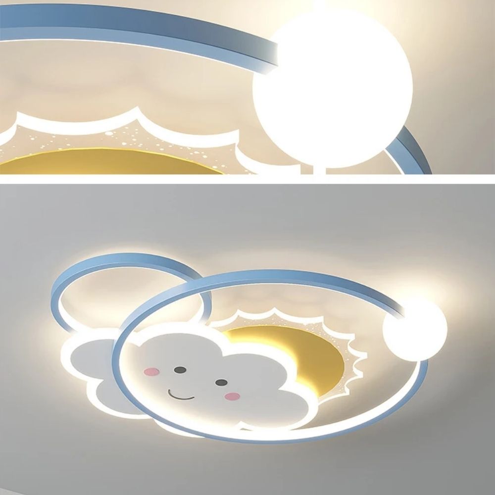 Luminária de Teto Infantil Nuvem e Sol