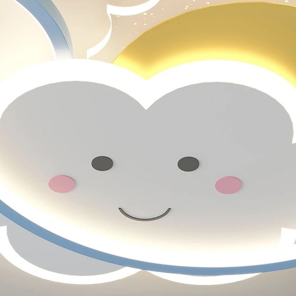 Luminária de Teto Infantil Nuvem e Sol