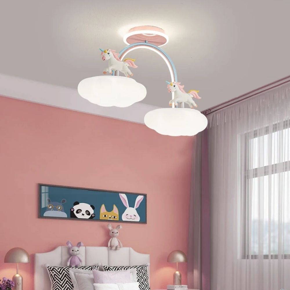 Luminária de Teto Infantil Unicórnio