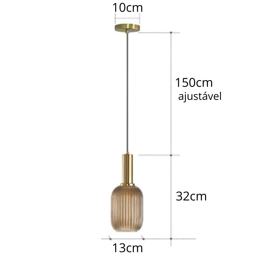 luminária de teto pendente de vidro