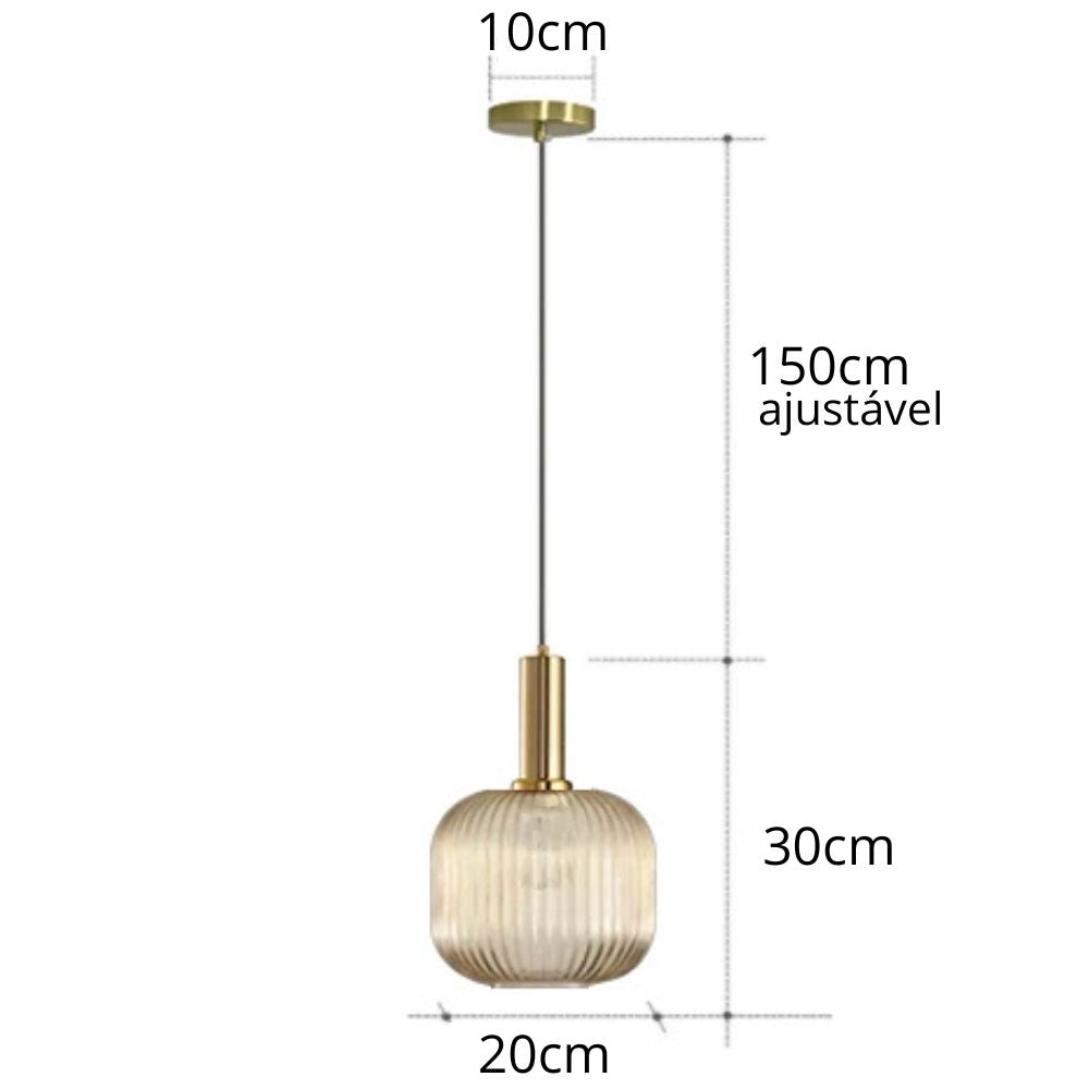 luminária de teto pendente de vidro