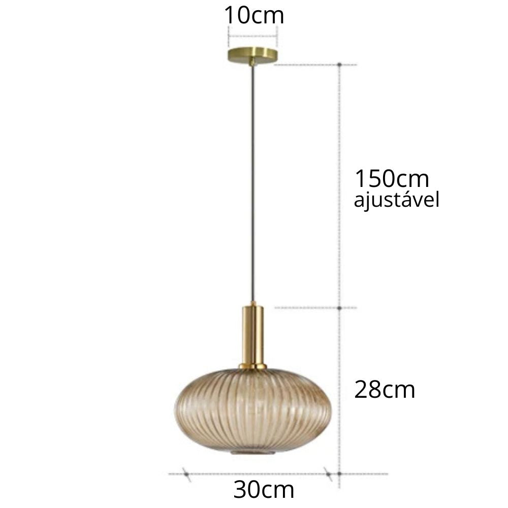 luminária de teto pendente de vidro