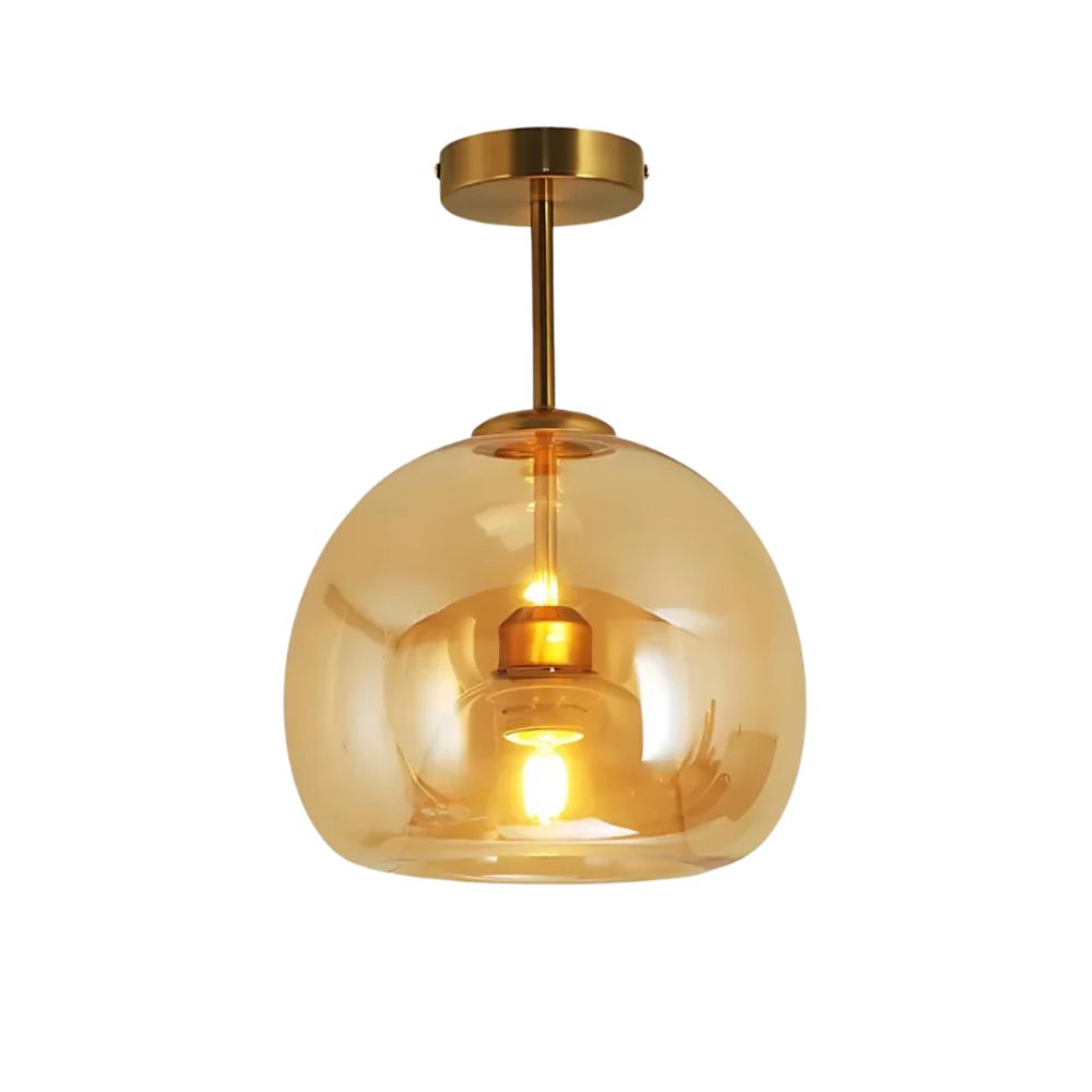 luminária de teto com cúpula de vidro