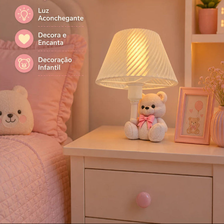 luminária de mesa infantil ursinho 7