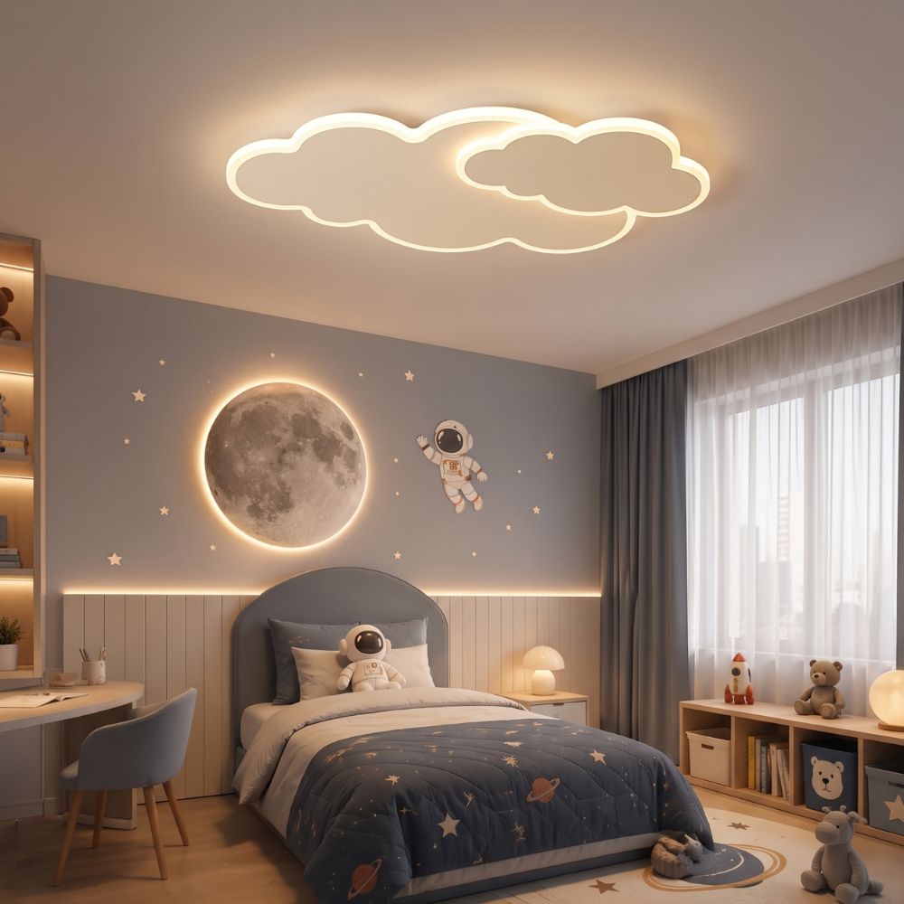 luminária de teto nuvem led infantil