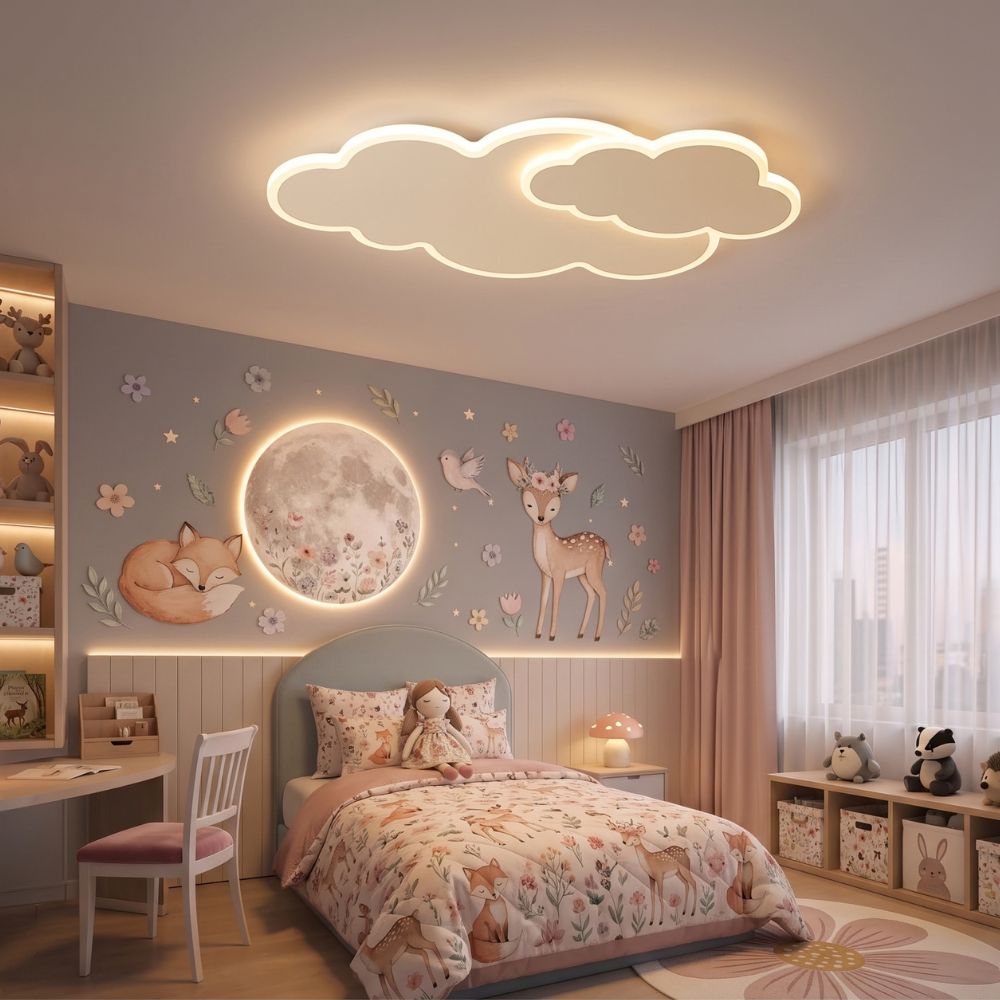 luminária de teto nuvem led infantil
