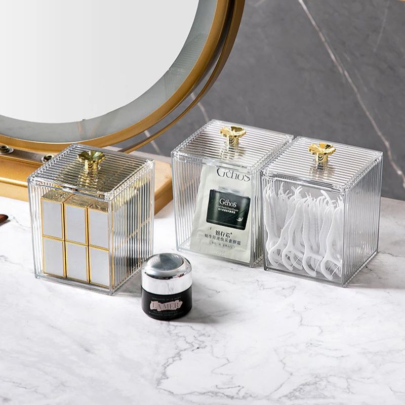 Porta Cotonete e Algodão de acrílico