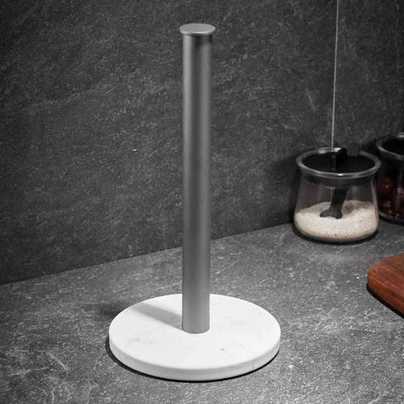 porta papel toalha para cozinha metálico com base de mármore