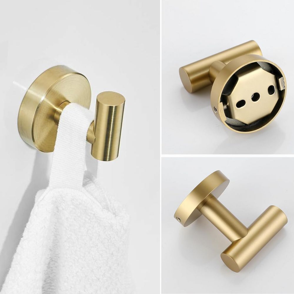 porta toalha metálico dourado