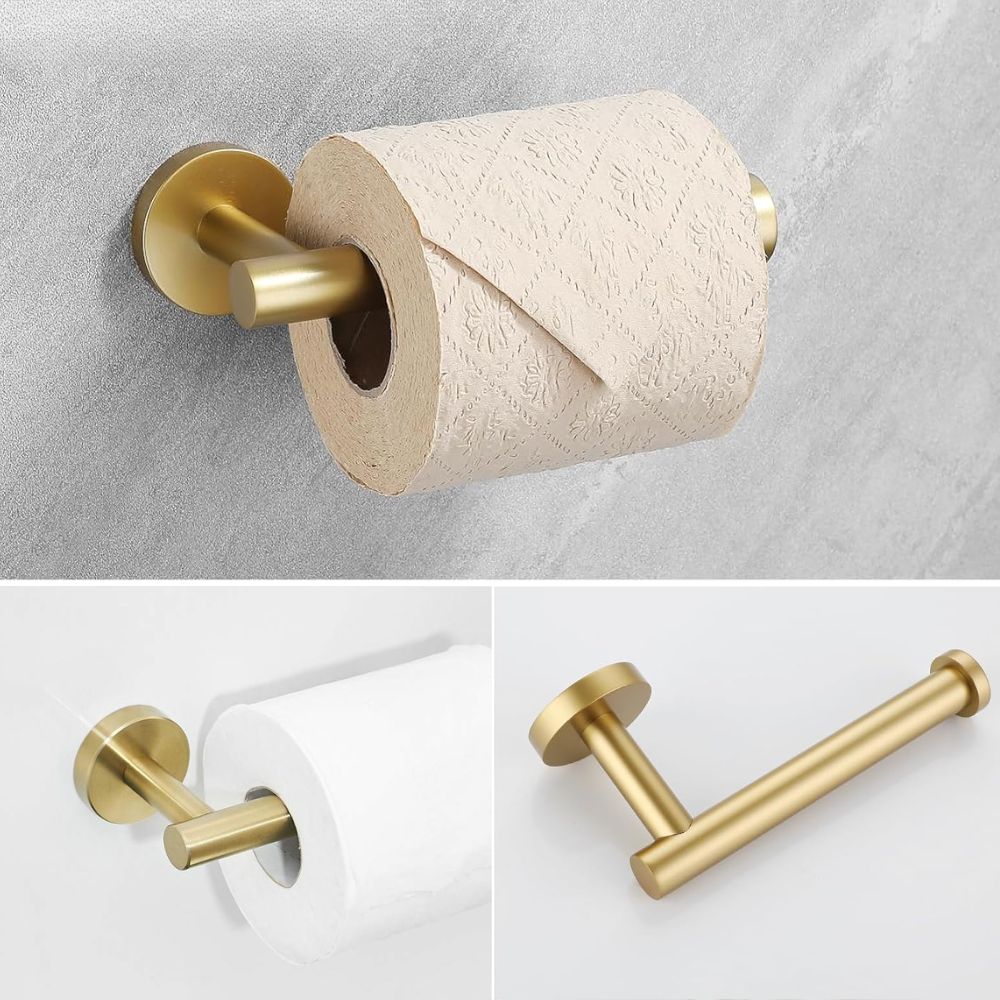 porta toalha metálico dourado