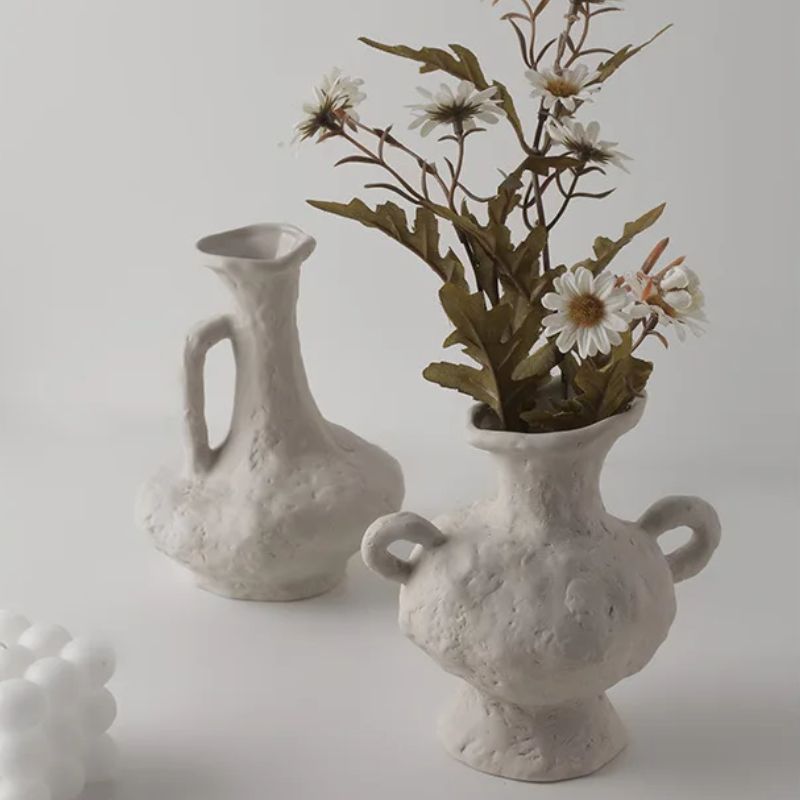 Vaso Decorativo de Porcelana Cinza