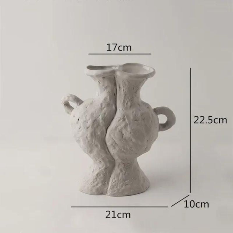 Vaso Decorativo de Porcelana Cinza