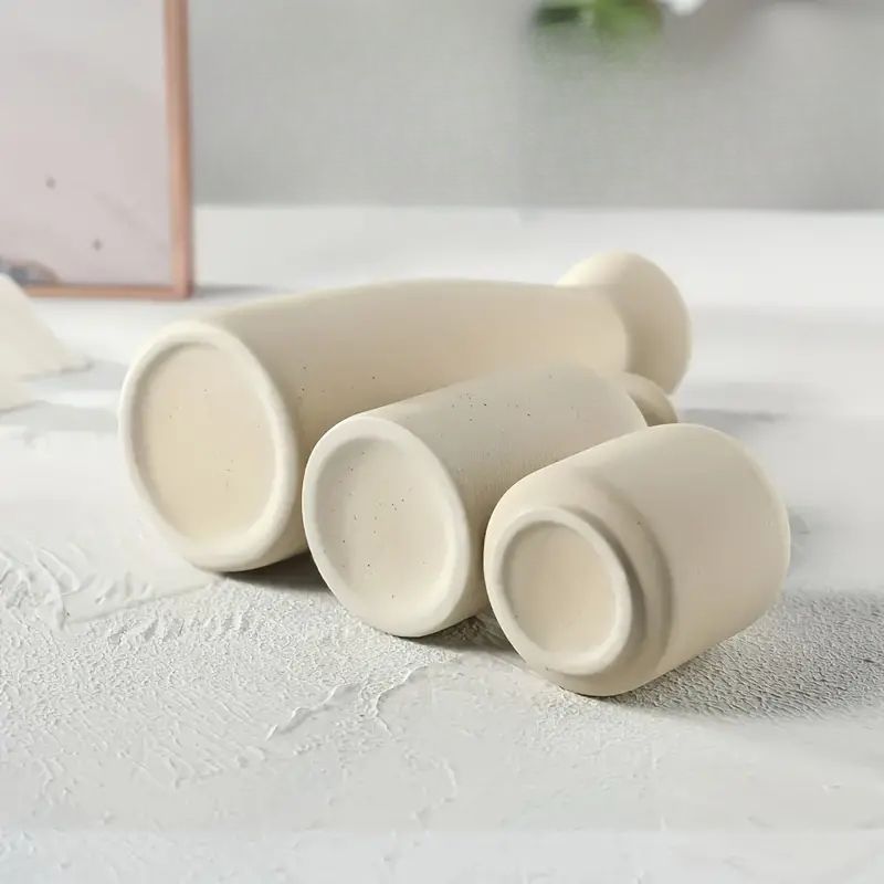 Vaso Decorativo de Cerâmica Bege