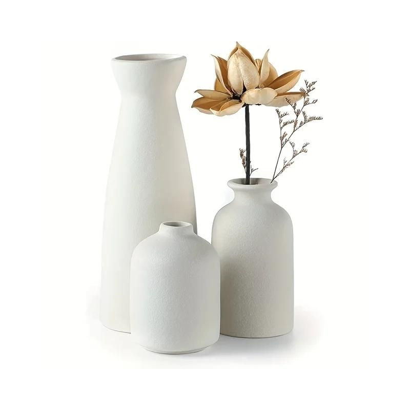 Vaso Decorativo de Cerâmica Bege