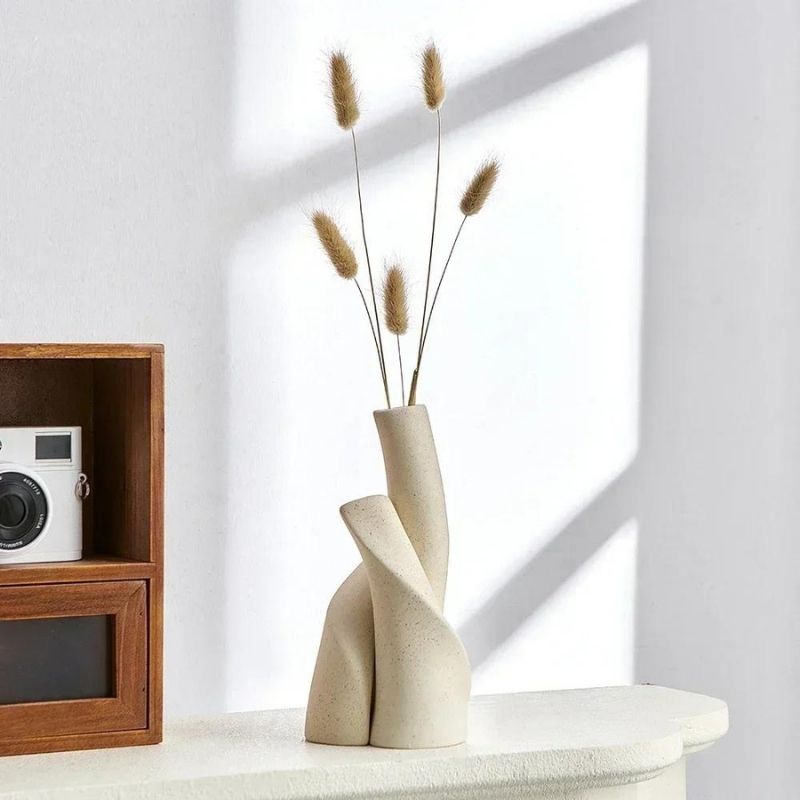 Vaso Decorativo de Porcelana Bege