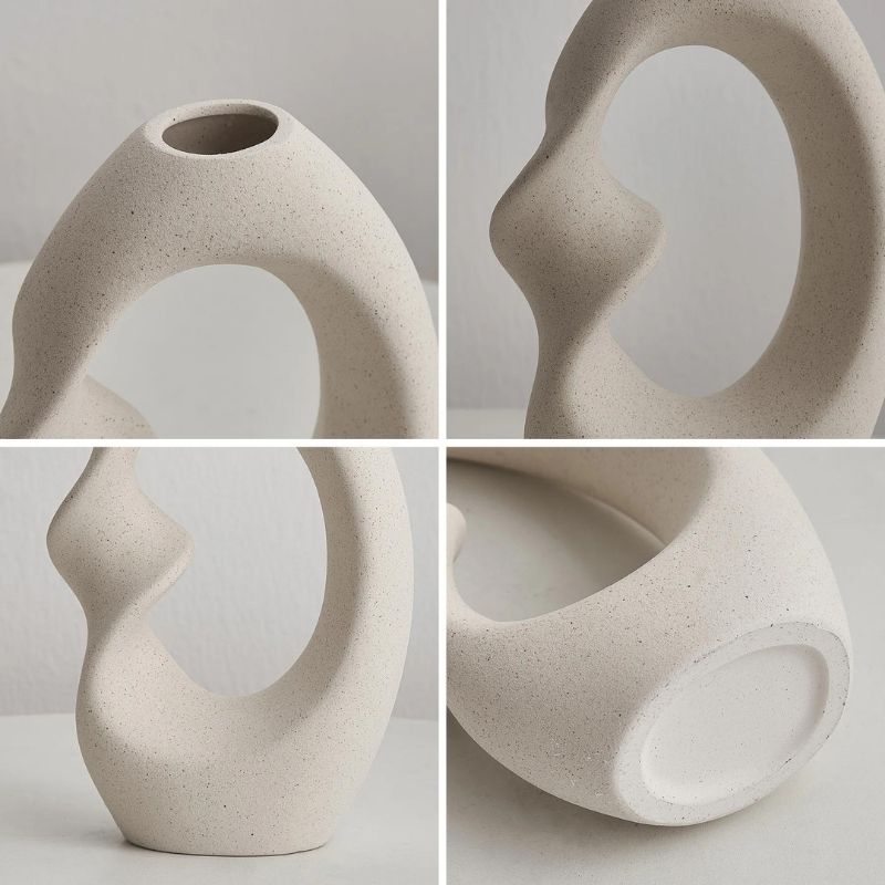 Vaso Decorativo de Porcelana Bege