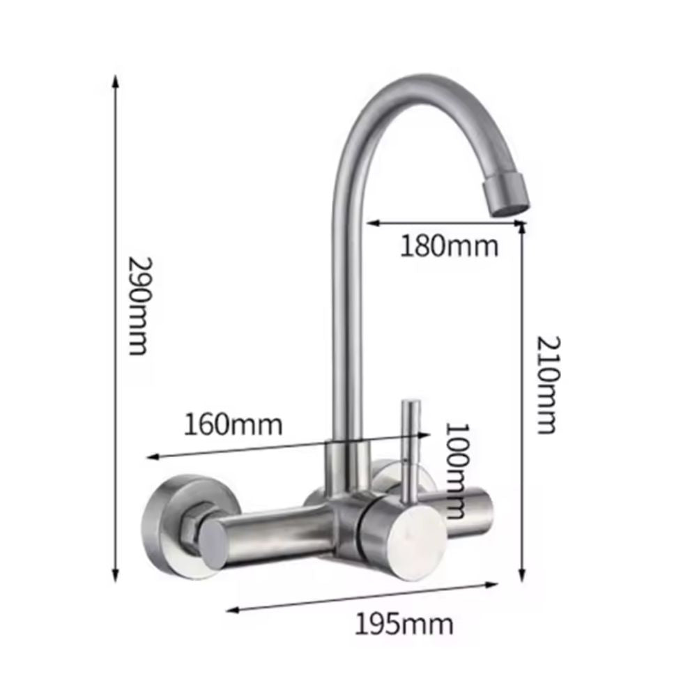 Torneira Gourmet Parede Inox Monocomando