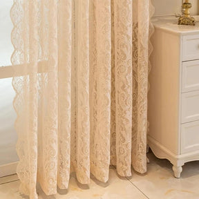 cortina floral para sala e quarto bege