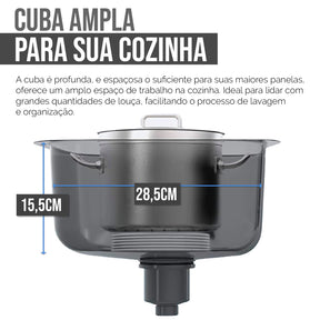 cuba cozinha gourmet inox 50x40 com tabua 6