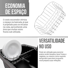 cuba cozinha gourmet inox 50x40 com tabua 8