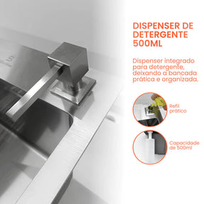 cuba cozinha gourmet inox 60x40 com acessorios aliannce 4