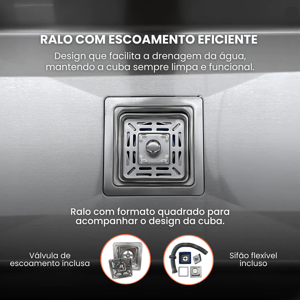 cuba cozinha gourmet inox 60x40 com acessorios aliannce 6