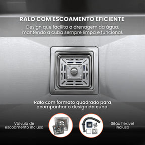 cuba cozinha gourmet inox 60x40 com acessorios aliannce 6