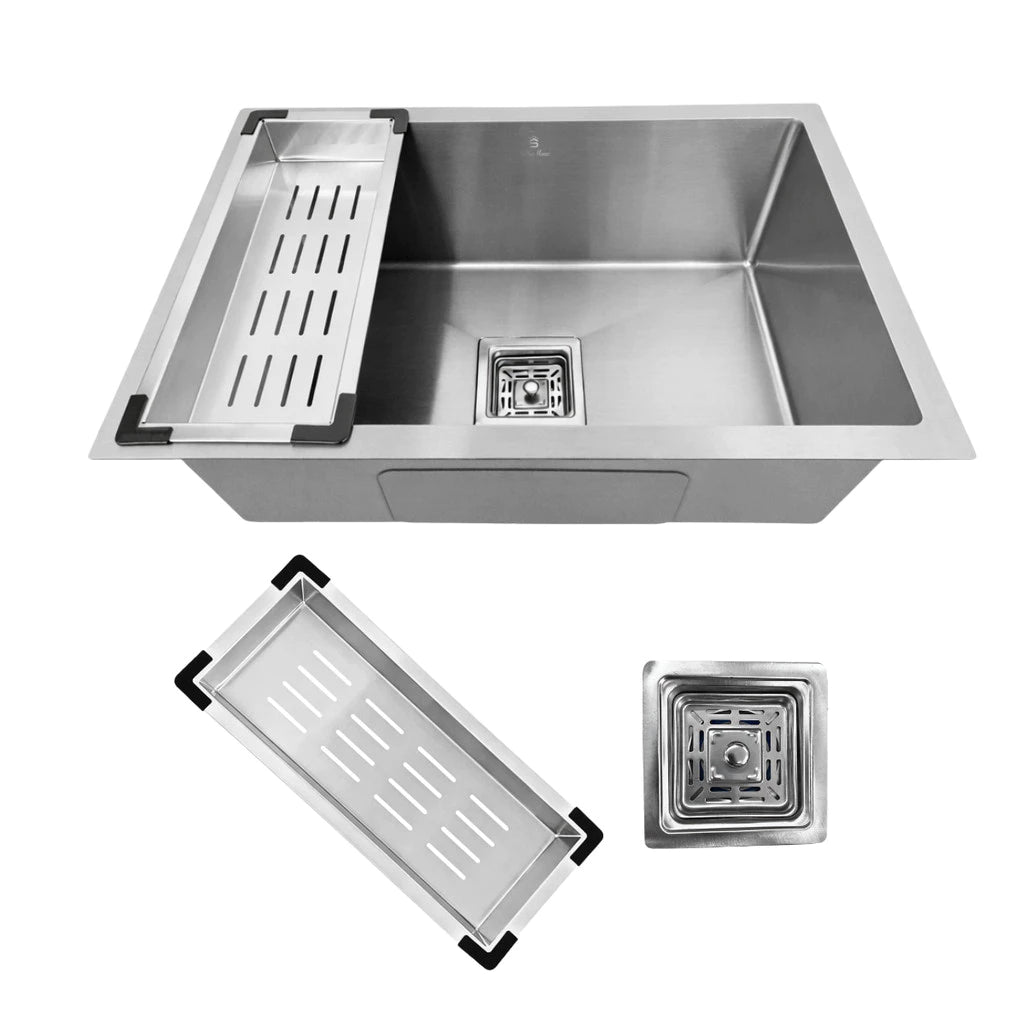 cuba cozinha gourmet inox 60x40 escovada com calha 1